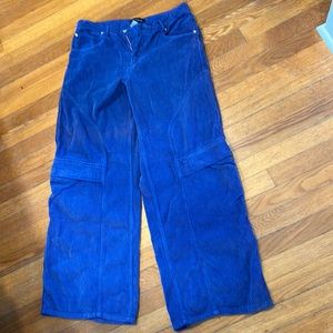 Urban outfitters wide leg cobalt blue/purple wide corduroy super soft supple